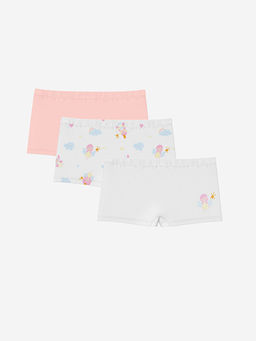 Bask?l? K?z ?ocuk Boxer 3l?