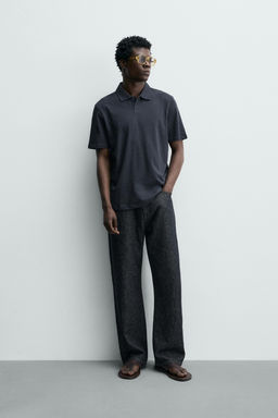 POLO REGULAR FIT ALGOD?N - LINO / Marino oscuro