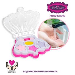 Набор детской декорат. косметики Bondibon Eva Moda, CRD 12,6х17,2 см, корона с тенями для век (4 отт  фото 4