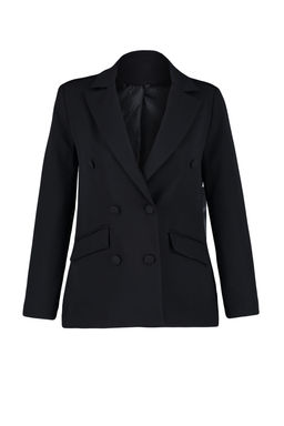 Siyah Regular Astarl? Dokuma Blazer Ceket TWOSS21CE0137