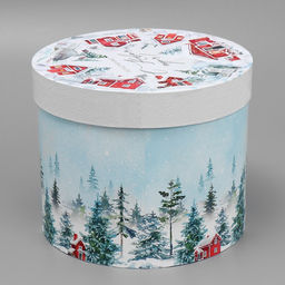 Коробка подарочная круглая Поздравляю, 15 18 см - Дарите счастье фото 5