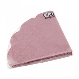 Салфетки бумажные "Art Bouquet Rondo" д32см, 3-х слойные, 12 штук в упаковке, 100% целлюлоза, "Барокко. Розовый с перламутром" (Россия)