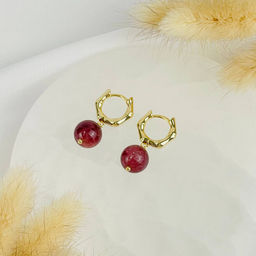 Серьги из Клубничного кварца