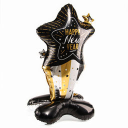 Воздушный шар фольгированный 68" «Новогодняя звезда», на подставке