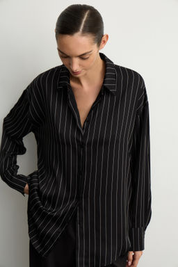 Рубашка с завязками из сатина в полоску - Mollis фото 2