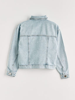 ?i?ek Nak??l? K?z ?ocuk Jean Ceket