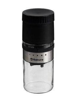 Кофемолка Sakura SA-6164, 3 в 1, мельница, стеклянная ёмкость для хранения, стакан для кофе