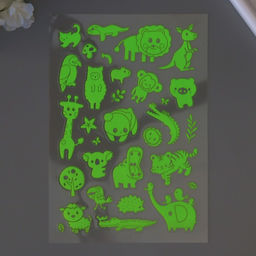 Наклейка фосфорная «Удивительные животные», 27×15.5 см, МИКС