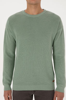 Erkek Comfort Fit Bisiklet Yaka Ye_il Melanj Basic Kazak - U.s. polo assn фото 6