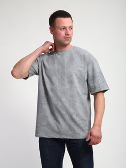 М460 Футболка оверсайз футер (серый винтаж)