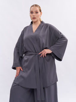 Кардиган кимоно льняной TKA04152GRY23