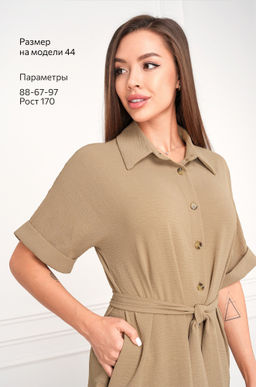 Женское платье-рубашка из ткани-жатка Happyfox