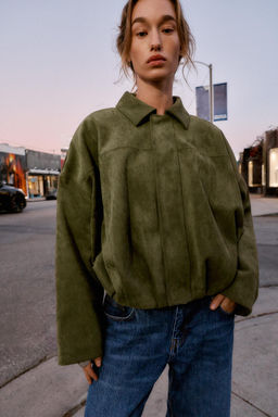 SUEDE EFFECT BOMBER JACKET - Zara фото 12