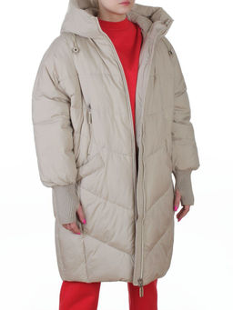 H906 BEIGE Куртка зимняя женская (200 гр. холлофайбер)