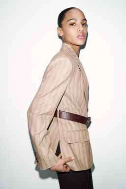 HERRINGBONE BLAZER WITH BELT - Zara фото 4