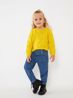 Beli Lastikli Basic K?z Bebek Jean Pantolon