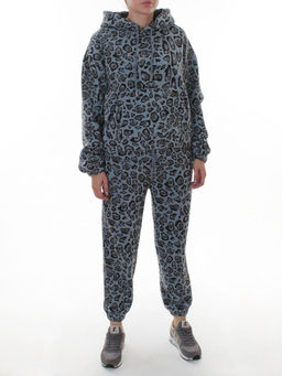 003 LT. BLUE/LEOPARD Костюм спортивный зимний женский (95% хлопок, 5% полиэстер)