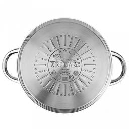 Zeidan Vienna Кастрюля из нержавеющей стали 4л, д20см, стеклянная крышка, ручки на корпусе и крышке металлические, комбинированная полировка снаружи, матовая полировка внутри, 5-ти степовое капсулированное индукционное дно, подарочная упаковка ( - Домашняя мода фото 5
