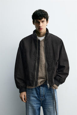CRINKLED-EFFECT BOMBER JACKET - Zara фото 2