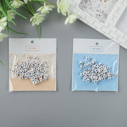 Бусины для творчества пластик Русские буквы на кубике набор 10 гр 0,6х0,6 см - Арт узор фото 4