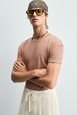 JACQUARD STRIPED T-SHIRT - Zara фото 5