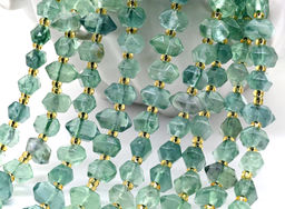 Бусины из флюорита зеленого многогранник 7*10мм, 37см, 48 бусин Радуга камня