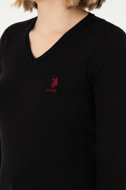 Женский черный базовый свитер Неожиданная скидка в корзине - U.s. polo assn фото 7