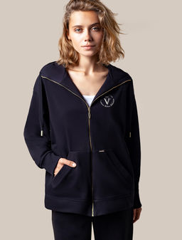 VILATTE / Худи на молнии из петельчатого футера-трехнитки фото 6