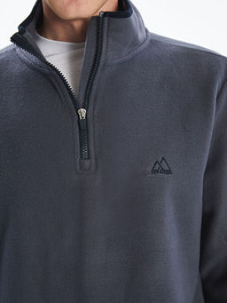 Dik Yaka Biyeli Erkek Sweatshirt