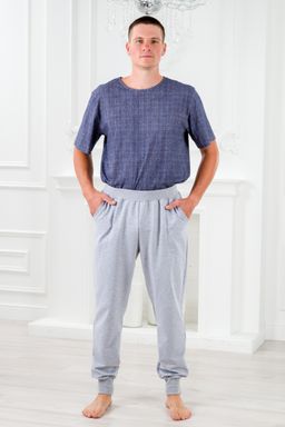 Брюки мужские из футера Оскар серый меланж - Амадэль фото 5