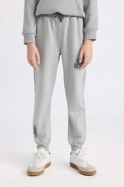 Спортивные штаны стандартного кроя для мальчиков с принтом и эластичным поясом - Defacto фото 4