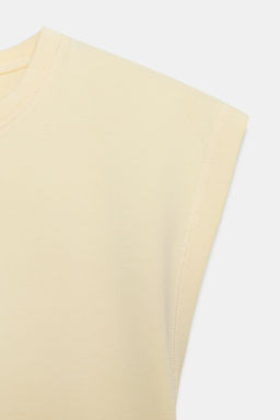 CAMISETA CON ALGOD?N / Amarillo pastel - Zara фото 7