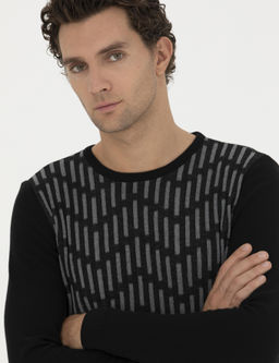 Черный трикотаж приталенного кроя с круглым вырезом - Cacharel фото 2