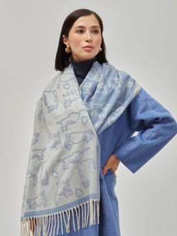 В составе шерсть ! теплый двусторонний палантин