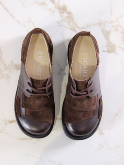 Полуботинки туфли 205.патрицияbl.Коричневая замша+коричневый