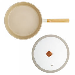 Zeidan Сковорода алюминиевая д28см, h6см, стеклянная крышка с силиконовым ободком и деревянной ручкой, внешнее жаропрочное антипригарное покрытие, внутреннее антипригарное покрытие Neogres, индукционное дно, силиконовые накладки, литая, подарочна - Домашняя мода фото 4