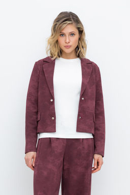 ЕВТ 3247/сливовое вино,эффект замши жакет жен