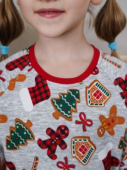 Пижама  унисекс детская футер 2-х нитка набивной начес (хлопок 100%) арт.1087-1,красно-серая - Binita фото 7