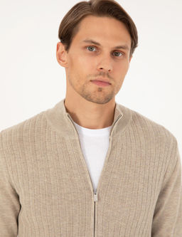 Kum Melanj Slim Fit Fermuarl_ Triko H_rka