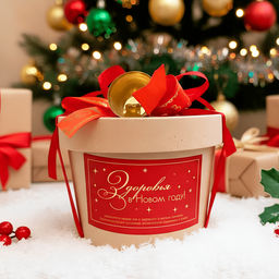 Чай в подарочной крафт-упаковке "Здоровья в Новом году", чёрный с чабрецом, 50 г.