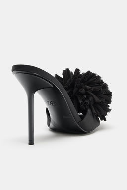 MAXI POMPOM SLINGBACK MULE SANDALS - Zara фото 6