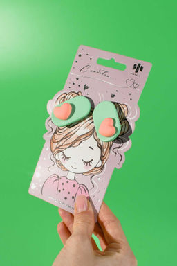 Набор заколок для волос зажим, арт. 71779 / 10 СЕРДЕЧКИ (в наборе: 2шт., 3,9 см, черный металл, по