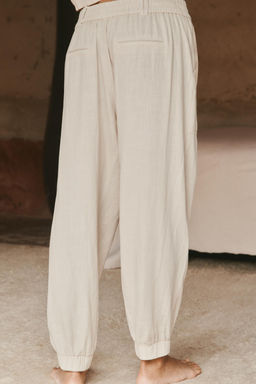 LINEN BLEND JOGGER TROUSERS - Zara фото 11