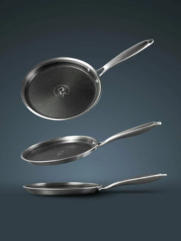 Сковорода блинная из нерж.стали без крышки 22х2см.с воронением и керамич.покрытием внутри.арт5550-22 - D.L.K. фото 7