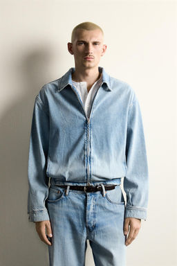 CAZADORA DENIM LAVADO CREMALLERA / Azul claro - Zara фото 2