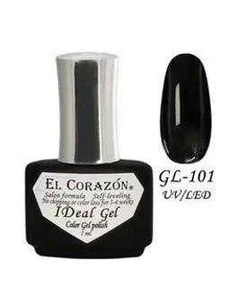 El Corazon Гель-лак IDeal Gel №GL-101 чёрный, 7 мл UV/LED