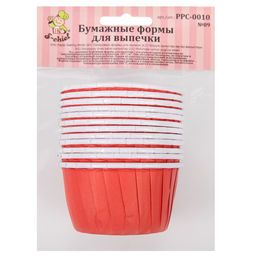 "S-CHIEF" PPC-0010 Бумажные формы для выпечки (усиленные с бортиком) 5 см 5 x 3.9 см 12 шт. №09 красный