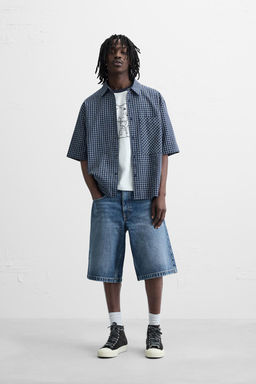 BASIC BAGGY FIT DENIM BERMUDA - Zara фото 21