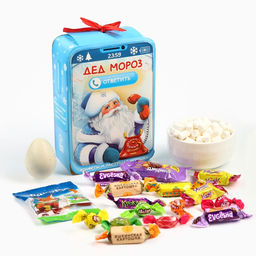 Сладкий детский новогодний подарок Дед мороз + растущая игрушка, 500 г