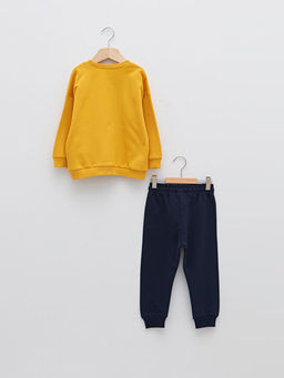 Bisiklet Yaka Uzun Kollu Bask?l? Pamuklu Erkek Bebek Sweatshirt ve Jogger Pantolon 2li Tak?m - Waikiki фото 2